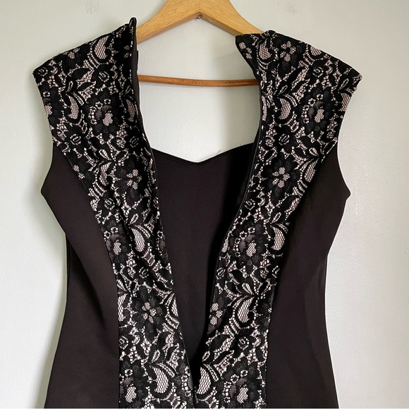 Cynthia Rowley Lace Inset Silhouette Dress Womens 4 Little Black Dress - Picture 12 of 13